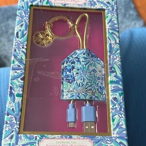 Lilly Pulitzer Blue Floral USB Charging Cable